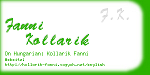 fanni kollarik business card